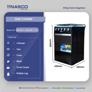 NASCO 4 BURNER GAS COOKER WITH OVEN