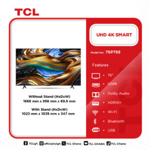 TCL 75 INCH UHD 4K SMART ANDROID TV